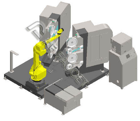 RTAF-AG0204L- Doppel-Stationen- Roboter-Schleifmaschine Roboter-Schleifmaschine für große Messing-Kran